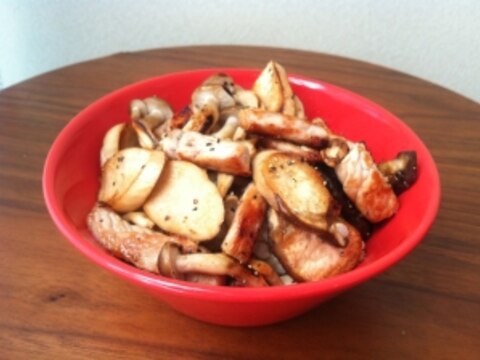 豚ばらきのこ丼